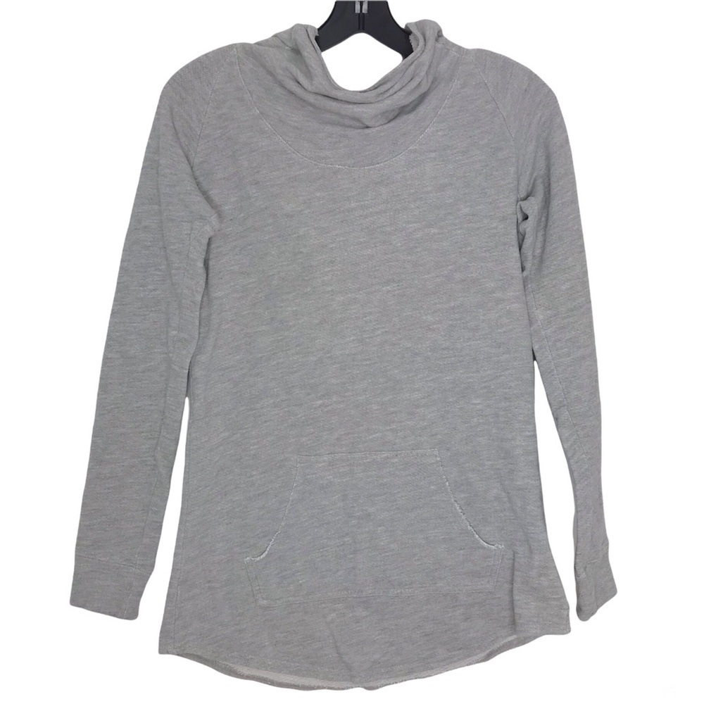 LUCY Pullover Hoodie Gray Cowl Neck Hooded Sweatshirt Sweater XSMALL